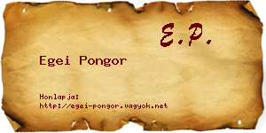 Egei Pongor névjegykártya